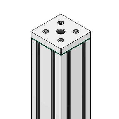 32-909038G-1 MODULAR SOLUTIONS PNEUMATIC PLATE 90MM X 90MM WITH GASKET 3/8" G THREADED CENTER THRU HOLE